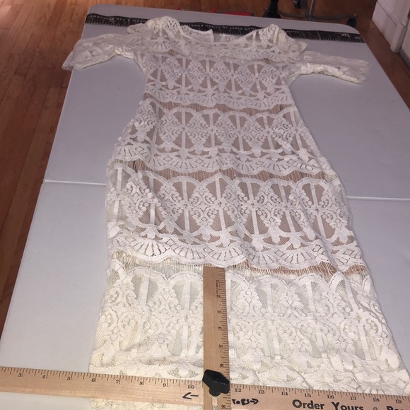 XXXI ROMANTIC Size 2 or small ivory lace dress nude lining NWT - Picture 8 of 15